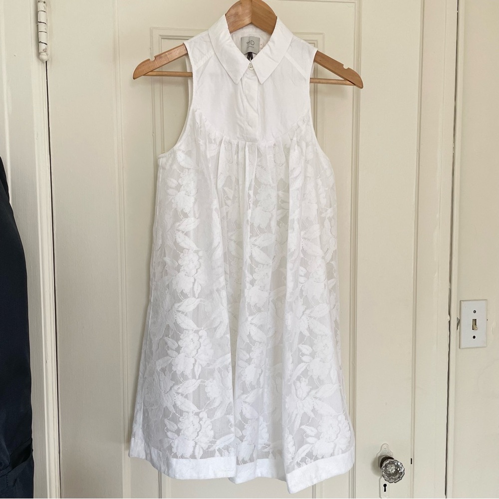 Anthropologie White Sleeveless Dress